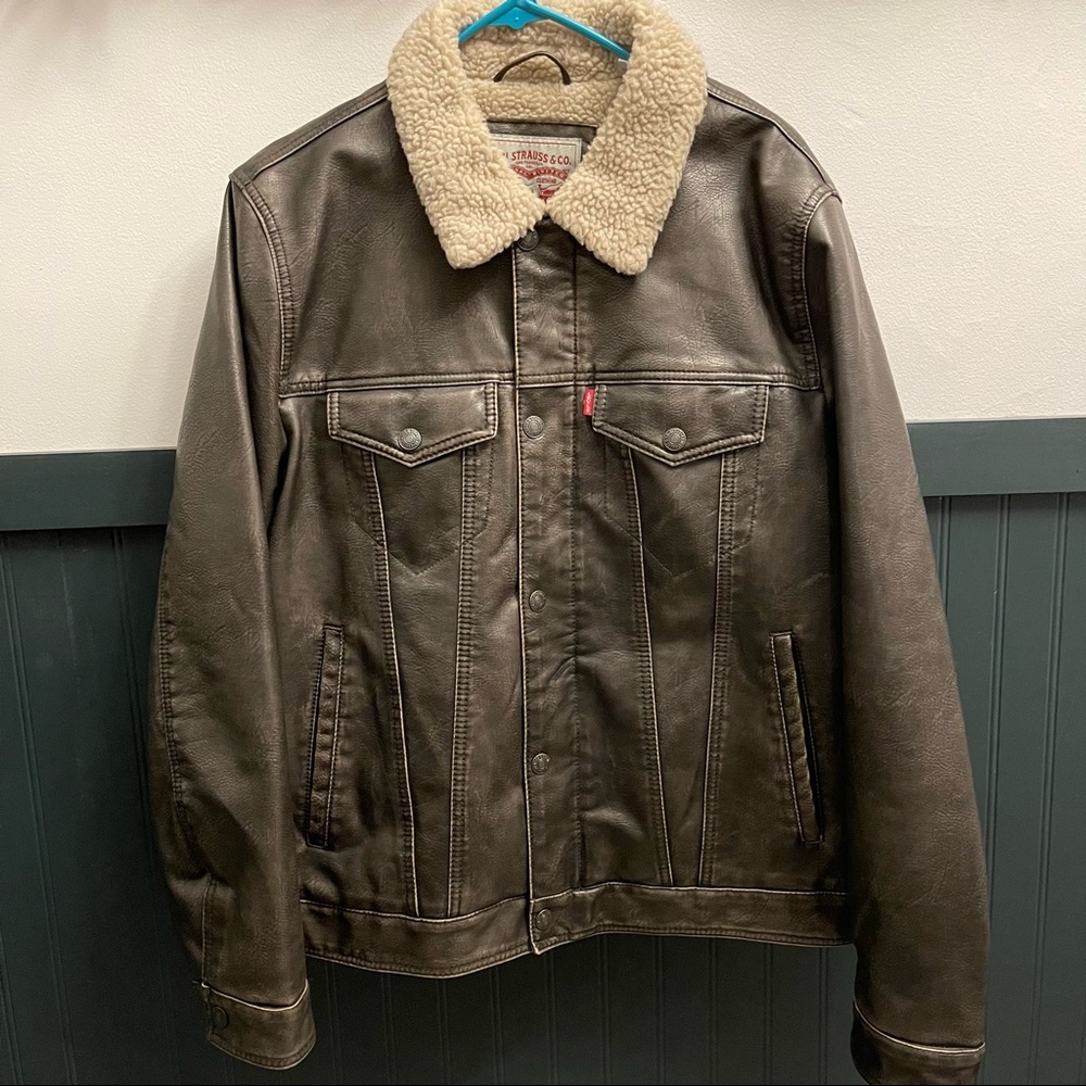 Levi Leather/Sherpa Trucker Jacket